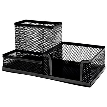 Офисный органайзер из металлической сетки с 3 отделениями.