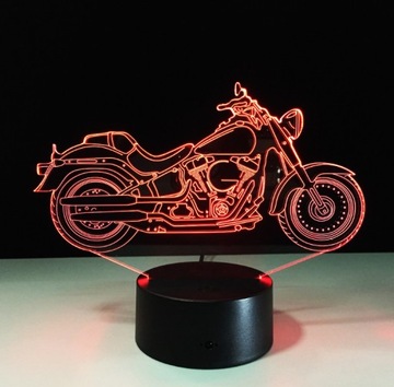 CHOPPER MOTOR MOTOCYKL Lampka Nocna 3D LED + PILOT
