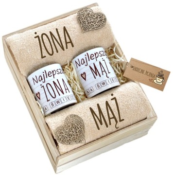 Подарок на 10, 25, 50 годовщину свадьбы Полотенца ЭКО кружки