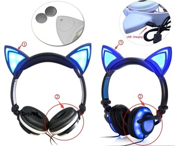 НАУШНИКИ CAT EAR СВЕТОДИОДНАЯ ПОДСВЕТКА НОВАЯ МОДЕЛЬ!