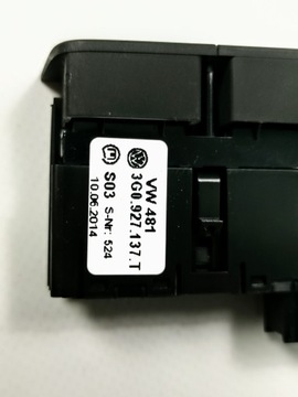 PANEL PŘEPÍNAČŮ VW 3G0927137T TLAČÍTKO
