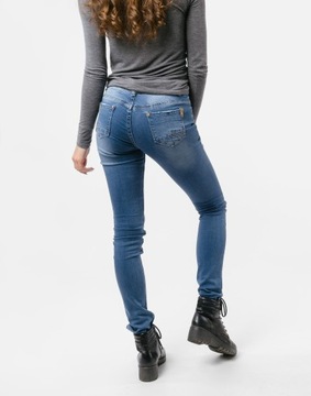 Spodnie Jeansy Rurki Slim Fit Damskie ze Streczem Pasek GRATIS ! 20363 68cm