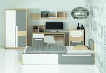 Комод DROP 10, фьорд+белый/платина, БЕСПЛАТНО, быстро