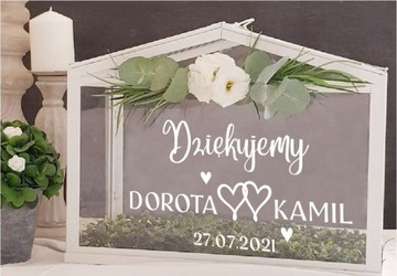 СВАДЕБНЫЕ благодарственные наклейки на коробку ЗЕРКАЛО