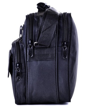 CODZIENNA CZARNA TORBA MĘSKA NA RAMIĘ Z KABURĄ 13L