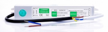 ГЕРМЕТИЧНЫЙ ИСТОЧНИК ПИТАНИЯ ДЛЯ СВЕТОДИОДОВ 12В 2.1А 25Вт IP67 JLM