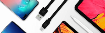 Плоский короткий кабель для быстрой зарядки GC USB-A — USB-C типа C, 25 см