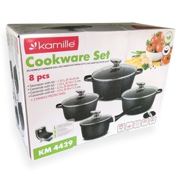 Набор кастрюль, гранитные алюминиевые кастрюли, большая кастрюля, 8 предметов, GR10