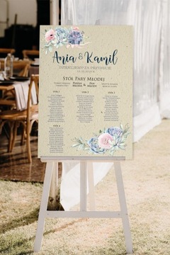 План свадебного стола для гостей свадьбы, доска 100х70.