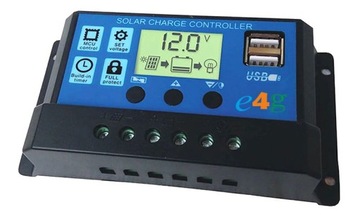 SOLARNY REGULATOR ŁADOWANIA PWM 20A 12/24V USB LCD