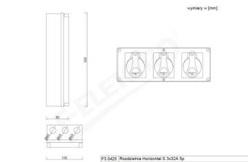 Горизонтальное распределительное устройство S 3x32A 5p