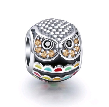 Charms DOSTOJNA SOWA zawieszka koralik S925