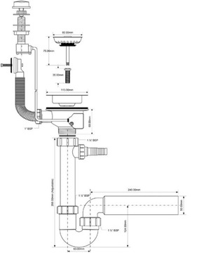 Сифон для мойки McAlpine 50 мм