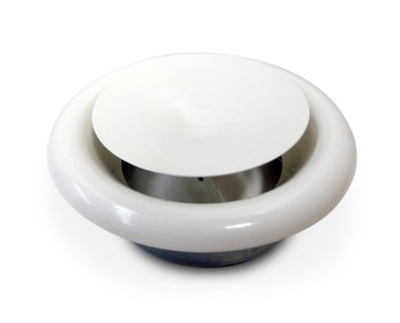 Диффузор приточного воздуха с рамкой, диаметр 80, белый металл