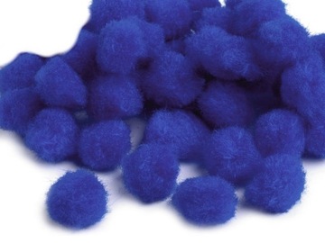 POMPONIKI 11mm POMPONY DUŻA PAKA niebieskie CHABROWE 100szt