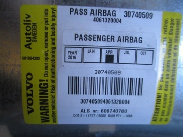 AIRBAG SPOLUJEZDCE VOLVO XC70 06R 30740509