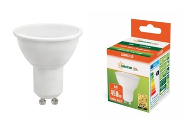 Żarówka LED GU10 SMD 2835 CIEPŁA 6W 230V SPECTRUM