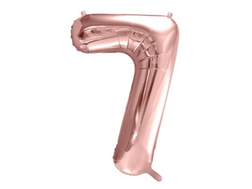 BALON FOLIOWY 7 RÓŻOWE ZŁOTO ROSE GOLD 86CM NA HEL