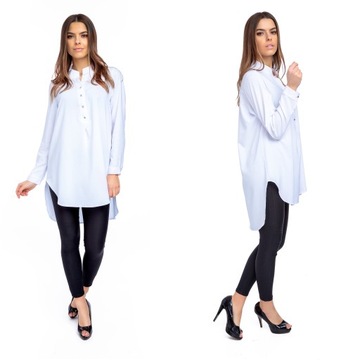Luźna kobieca elegancka bluzka biała roz - 44