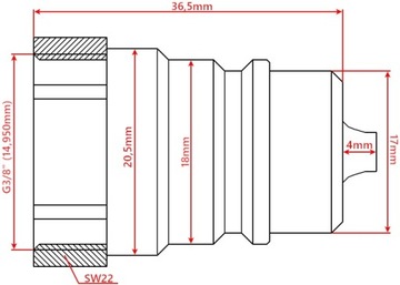 KPL SZYBKOZŁĄCZY GNIAZDO WTYCZKA EURO GW WEW 3/8''