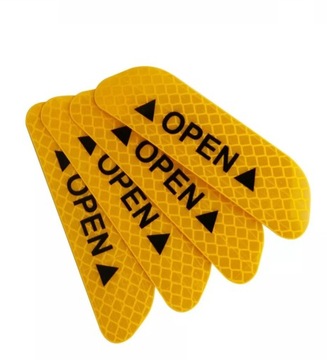 4 szt kpl odblaski ostrzegawcze OPEN drzwi klapa