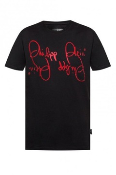 PHILIPP PLEIN T-shirt Black/Red Logo XXL ORYGINAŁ!