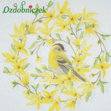 Serwetki do decoupage 2szt ptak sikorka forsycje