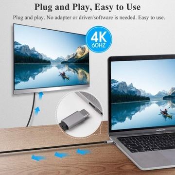 Кабель USB-C — HDMI FULL HD 4K 60 Гц, 2 м
