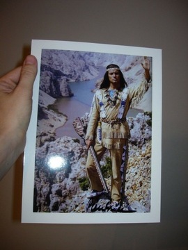 Winnetou PIERRE BRICE Karol May AUTOGRAF piękny !!