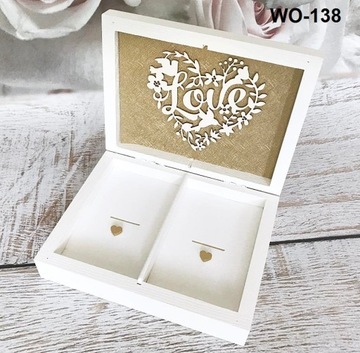Коробка для обручальных колец и конверты с графическими именами U94