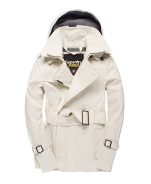 SUPERDRY Cropped Hooded Raincoat MAC WHITE XL