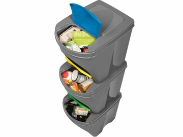 Набор корзин-контейнеров для сортировки мусора 3х25л