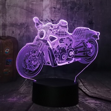 CHOPPER HARLEY MOTOR 3D LED Ночник + ПУЛЬТ ДУ