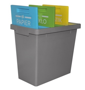 Тройной контейнер для сортировки мусора 40 л + мешки