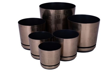 ДЕКОР диаметр цветочного горшка 18 см черный мрамор