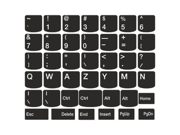 Naklejki na klawiaturę do LENOVO 14x14mm druk UV