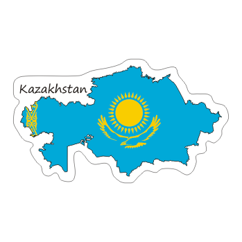 Naklejka KAZACHSTAN na Walizkę Auto Moto Flaga