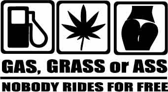 Śmieszne naklejki na auto samochód gas grass ass