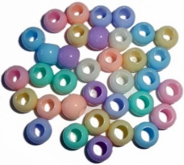 MIX KORALIKI OPONKI PASTELOWE 8 MM 100 SZT AKRYL