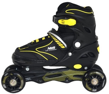 Роликовые коньки 2 в 1 Nils NH11812 31-34 для ребенка, мальчика, черные