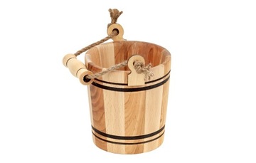 Wiaderko Z DREWNA z uchwytem ozdobny cebrzyk