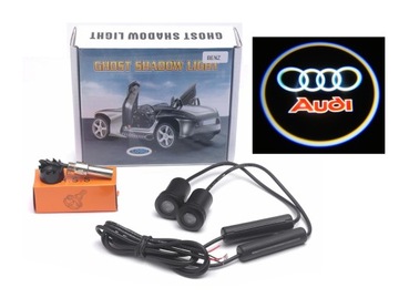 2x LED LOGO PROJEKTOR WSZYSTKIE MODELE AUDI 80 100 A1-A8 Q2 Q3 Q5 Q7 E-TRON