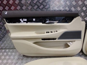 BMW G11 G12 TAPICERKA BOCZEK DRZWI PRZÓD TYŁ BEŻ