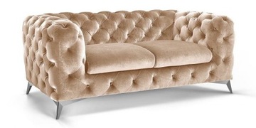 KANAPA Sofa 2-Osobowa Duża STYL GLAMOUR Pikowana