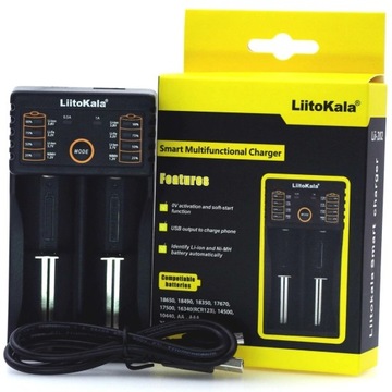 ЗАРЯДНОЕ УСТРОЙСТВО LITOKALA + 2x АККУМУЛЯТОР 26650 АККУМУЛЯТОР