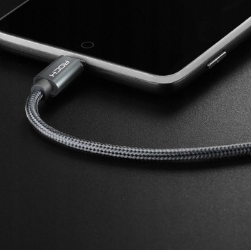 USB - кабель micro USB 1м QC 2A нейлоновая оплетка ROCK