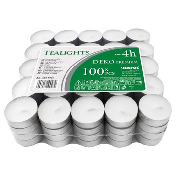 TEALIGHTS Podgrzewacze Bezzapachowe Świeczki 100sz