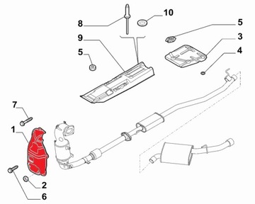 Osłona termiczna katalizatora Alfa Giulietta 1,6