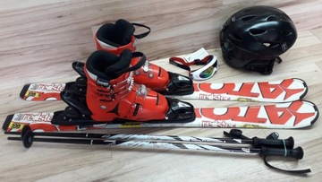 Komplet 100 cm ATOMIC Buty 20.5cm Kask Kijki Gogle