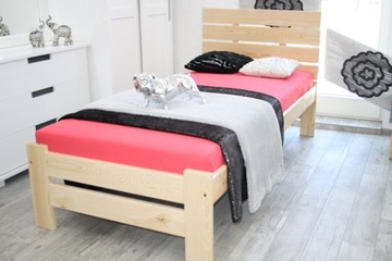 Łóżko pojedyncze drewniane PARYS 90x200 sosna stelaż WYSOKIE